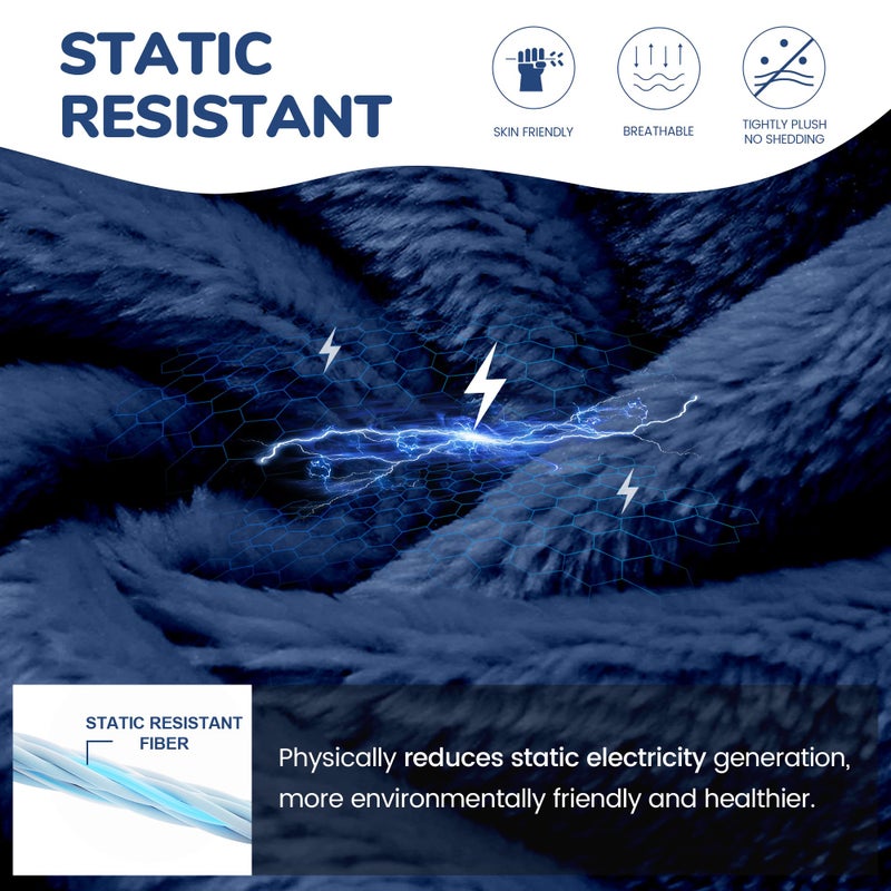 V.&GRIN Boys Fleece Robe, Hooded Plush Soft Fuzzy Bathrobe for Kids 3-14 Yearsï¼ˆNavy 7-8 - Image 4